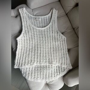 Aeropostale Women's Cream Knit Tank Top